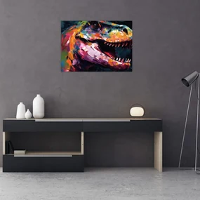 Sklenený obraz - Dinosaurus, maľba (70x50 cm)