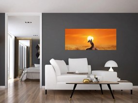 Obraz - Žirafy v národnom parku Serengeti (120x50 cm)