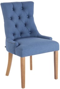 Jedálenská stolička Aberdeen ~ látka, drevené nohy antik svetlé - Modrá
