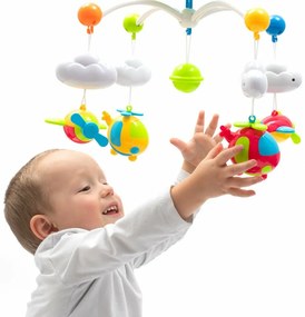 Kolotoč Baby Mix nad postieľku s projektorom adiaľkovým ovládaním, modrý