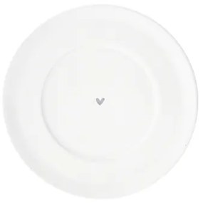 Plate Cup 15cm White/Heart in Grey