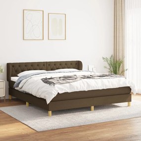 Boxspring posteľ s matracom tmavohnedá 160x200 cm látka 3127056