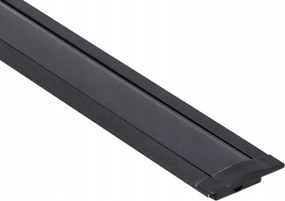 BERGE LED hliníkový profil zapustený 2m čierny - sada