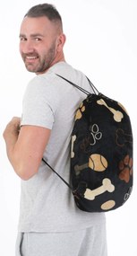 Baránková mikina mikroplyš – Psie labky čiernej veľkosť L