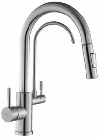 Rea Eco Fresh, drezová batéria s výtokom pre filter pitnej vody, brúsená oceľ, REA-B7563