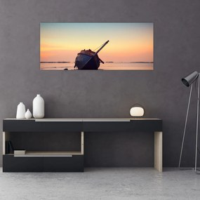 Obraz - Stroskotaná loď (120x50 cm)