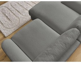 Tmavosivá rohová pohovka z textílie buklé (ľavý roh/s leňoškou) Leonore – Bobochic Paris