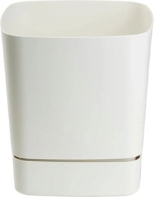 Plastový květináč s podmiskou Cubi 16x16 cm krémový