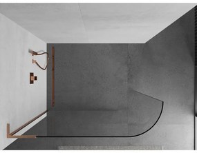 Mexen Kioto L, sprchová zástena Walk-In 100 x 200 cm, 8mm číre sklo, medený matný profil, 800-100-103-65-06