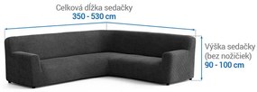 Bielastické poťahy COSTINA antracit rohová sedačka (š. 350 - 530 cm)