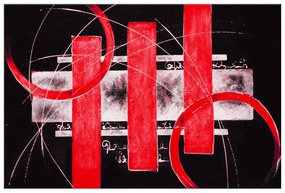 Gario Ručne maľovaný obraz Červené línie Rozmery: 120 x 80 cm