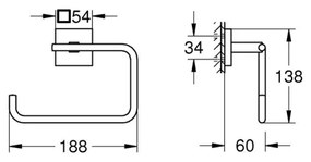 GROHE 40975000 - Držiak na uteráky START CUBE lesklý chróm