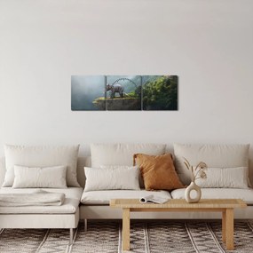 Obraz - Sloník na vrchole Taj Mahal (s hodinami) (90x30 cm)