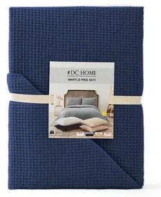 Tmavomodrý pléd 200x220 cm Waffle – Mijolnir