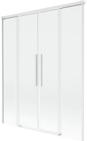 Mexen Rox, 2-krídlová posuvná vaňová zástena 150 x 150 cm, 8mm číre sklo, biely profil, 8C9-150-002-20-00