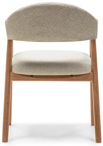 Čalouněná jídelní židle Sorento z masivu bouclé béžová/ořech