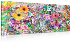 Obraz pestrofarebné kvety Varianta: 120x60