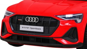 Ramiz Audi E-Tron Sportback pre deti červené + na diaľkové ovládanie + pohon 4x4 + pomalý štart + rádio MP3 + LED