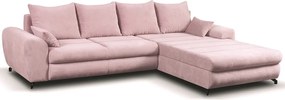 Rohová sedacia súprava Yoko, ružová látka