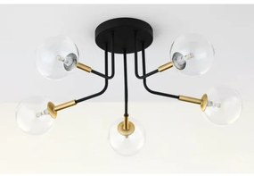 Jupiter 2040 - Luster na tyči BURANO 5xG9/10W/230V čierna/zlatá/číra