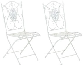Kovová skladacia stolička Sibell (SET 2 ks) - Biela