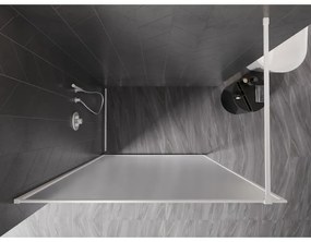 Mexen Kioto-F, sprchová zástena s rámom 140 x 202 cm, 8 mm sklo námraza, biely profil, 800-140-104-20-30