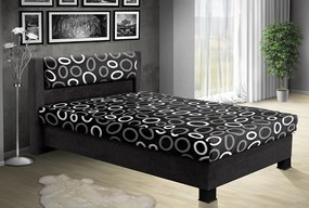 Nabytekmorava Čalúnená posteľ s úložným priestorom Nikol 120 farebné čalúnenie: černá 04, čalúnenie: Mega 14 šedá
