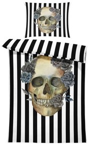 Obliečky Skull with stripes (Rozmer: 1x140/200 + 1x90/70)