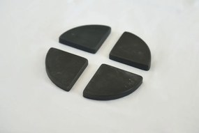 Podložky pod kvetináč PUT, umelý kamen, 7 x 7 cm, 4-set, sivá