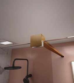 Erga Paris, sprchová zástena Walk-In 150x200 cm, 8mm číre sklo, zlatý matný profil, ERG-V02-PARIS-150x200-CL-GB