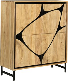 XXXLutz KOMODA, akácia, čierna, farba akácie, 100/115/40 cm Ambia Home - Komody - 001630029201