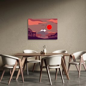 Sklenený obraz - Hory Fudži (70x50 cm)