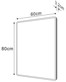 Sapho Sapho, PIRI zrkadlo s LED osvetlením 60x80cm, PR600
