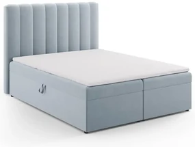 Svetlomodrá boxspring posteľ s úložným priestorom 160x200 cm Gina – Milo Casa