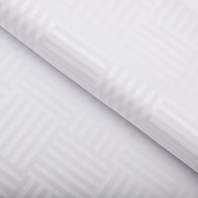 Biante Dekoračný záves Monako PM-124 Pruhovaná šachovnica biela - šírka 140 cm 140x140 cm