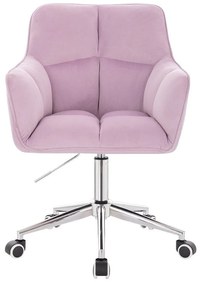 LuxuryForm DESIGN Kreslo AMALFI VELUR na striebornej podstave s kolieskami - levanduľa