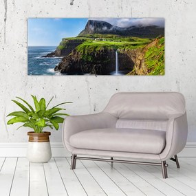 Obraz - Vodopád Múlafossur (120x50 cm)