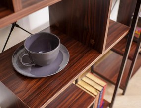 Regál Net B 75 cm ořech tmavý/černý