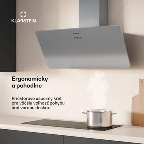 Klarstein Silver Lining komínová digestoř | odťah a recirkulácia | kvalitný dizajn | 557 m³/h | 90 cm
