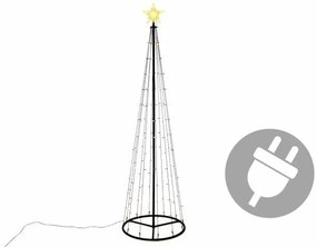 Vianočná dekorácia - svetelná pyramída stromček - 240 cm teplá biela