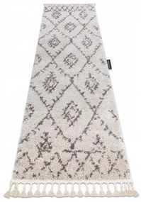 Dywany Łuszczów, Behúň Berber Fez cream, 60x200, biela, obývacia izba