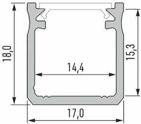 Led-Labs LED profil LUMINES typ Y čierny elox 1m