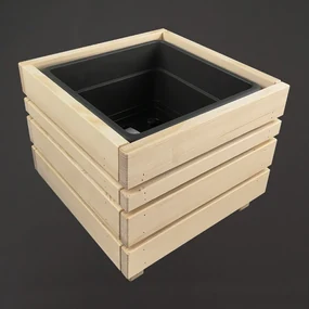 AMADEA Dřevěný designový obal s květináčem, 33,6x33,6x28cm