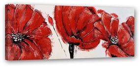 Obraz na plátně Červené máky jako malované - 120x40 cm