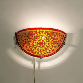 Turecká nástenná lampa s vypínačom Moon mozaika FIRE 30*17