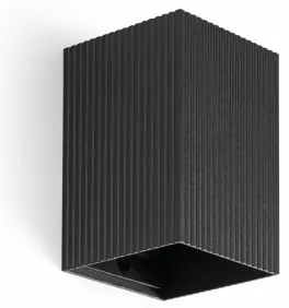 FARO 40535 - Nástenné svietidlo SOLE 1xGU10/8W/230V čierna vrúbkovaná hranatý