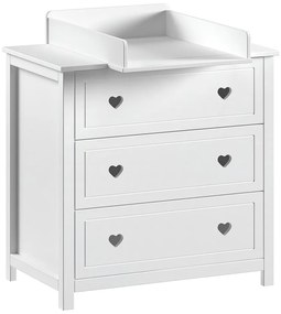 Biela detská komoda s prebaľovacím pultom 90x103x73 cm Amori – Vipack
