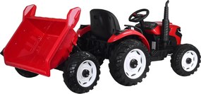 JOKOMISIADA Akumulátorový traktor s prívesom a pohyblivým sklápacím košom PA0347 červený