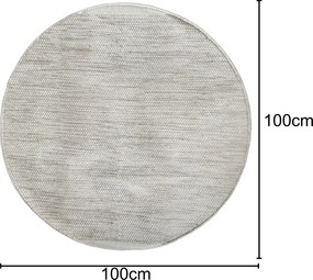 My Flair, Kusový koberec Wooly Oasis natur kruh, 100x100 (priemer) kruh, šedá, chodba / predsieň