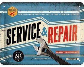 Plechová ceduľa Service & Repair, (20 x 15 cm)